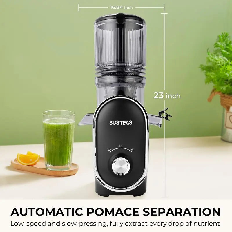 Cold Press Juicer with 5.3" Wide Feed Chute – High Juice Yield, Easy Clean, Whole Fruit Masticator