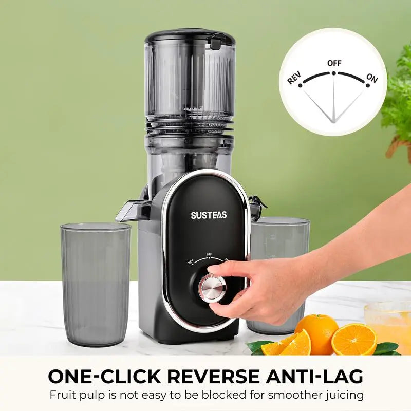 Cold Press Juicer with 5.3" Wide Feed Chute – High Juice Yield, Easy Clean, Whole Fruit Masticator