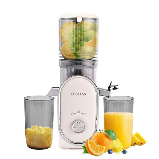 Cold Press Juicer with 5.3" Wide Feed Chute – High Juice Yield, Easy Clean, Whole Fruit Masticator