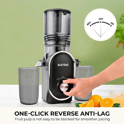 Cold Press Juicer with 5.3" Wide Feed Chute – High Juice Yield, Easy Clean, Whole Fruit Masticator
